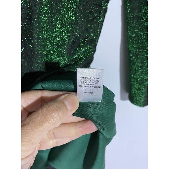 Alexia Admor Dress S Green Emerald Midi Bodycon Holiday Party Night Out Event - Picture 7 of 13